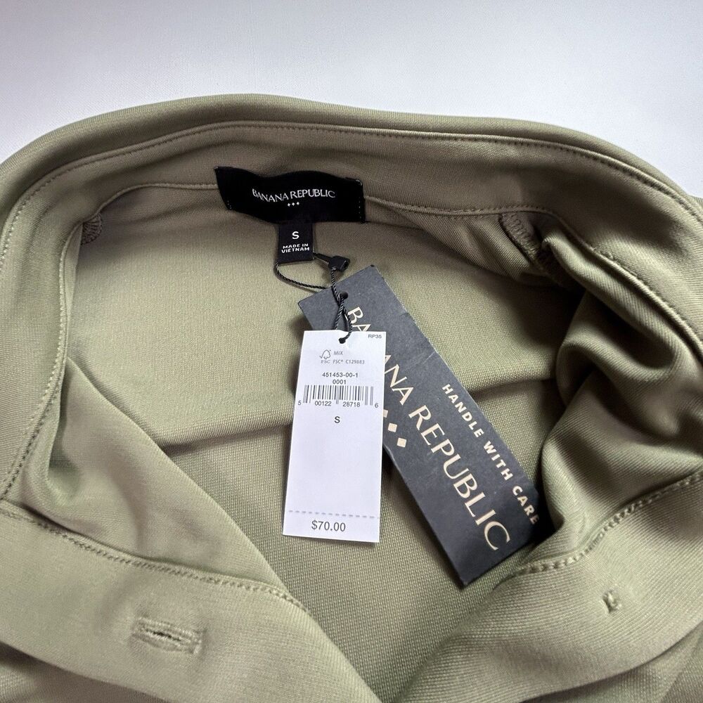 Banana Republic Olive Green Cap Sleeve Shirt Dress - Picture 5 of 15